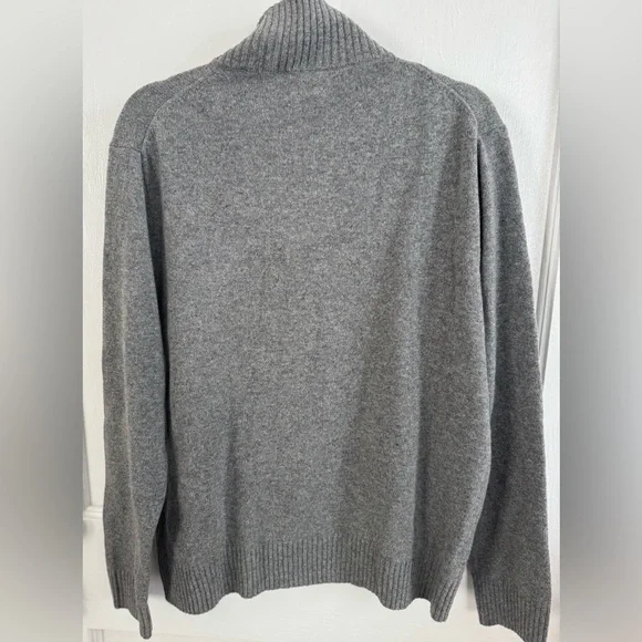 J. Crew Charcoal Gray Men’s’ Quarter Zip-Up Wool Blend Sweater - Picture 2 of 5